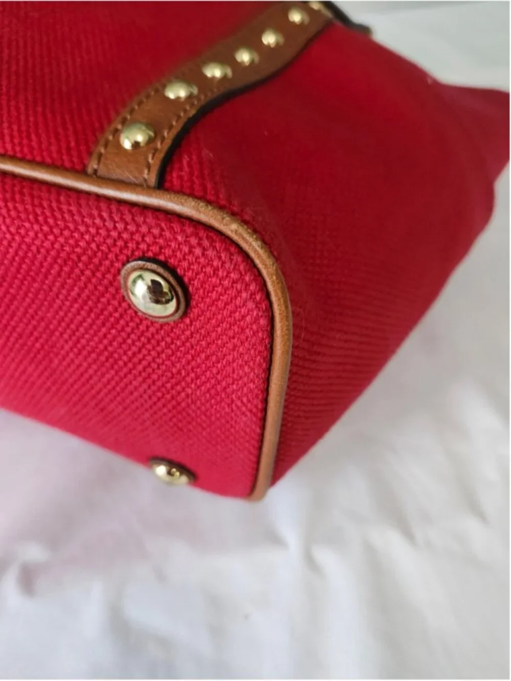 Michael Kors Red Canvas and Leather Tote Bag